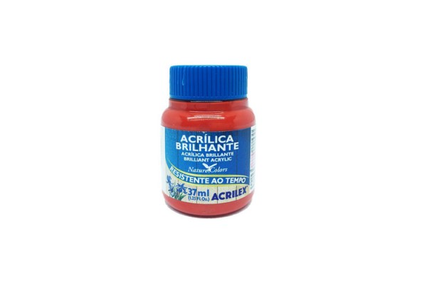 TINTA ACRILICA BRILHANTE ACRILEX  37ML VERMELHO FOGO